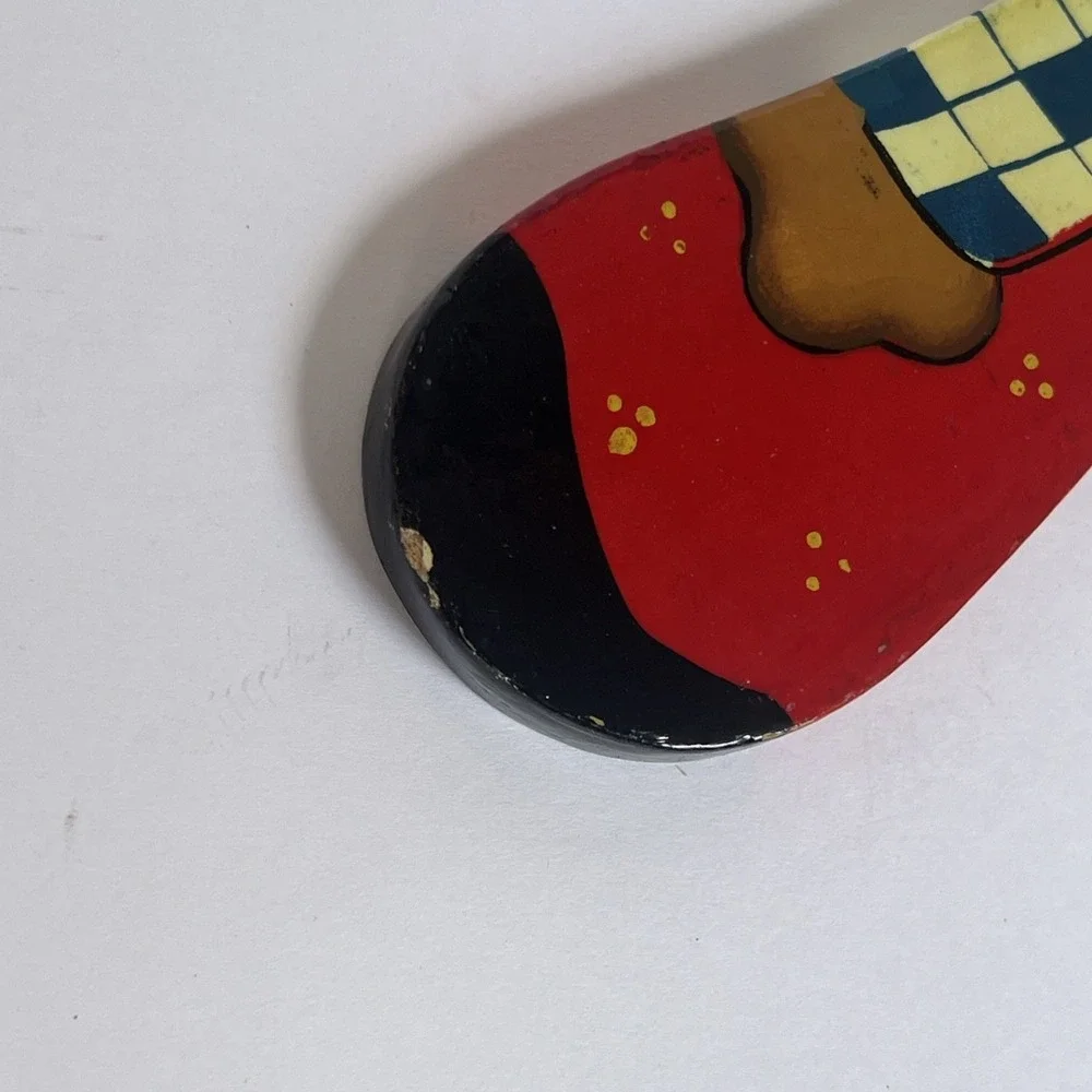 Children's Vintage Wooden Clothes Hanger Teddy Bear Hand Painted